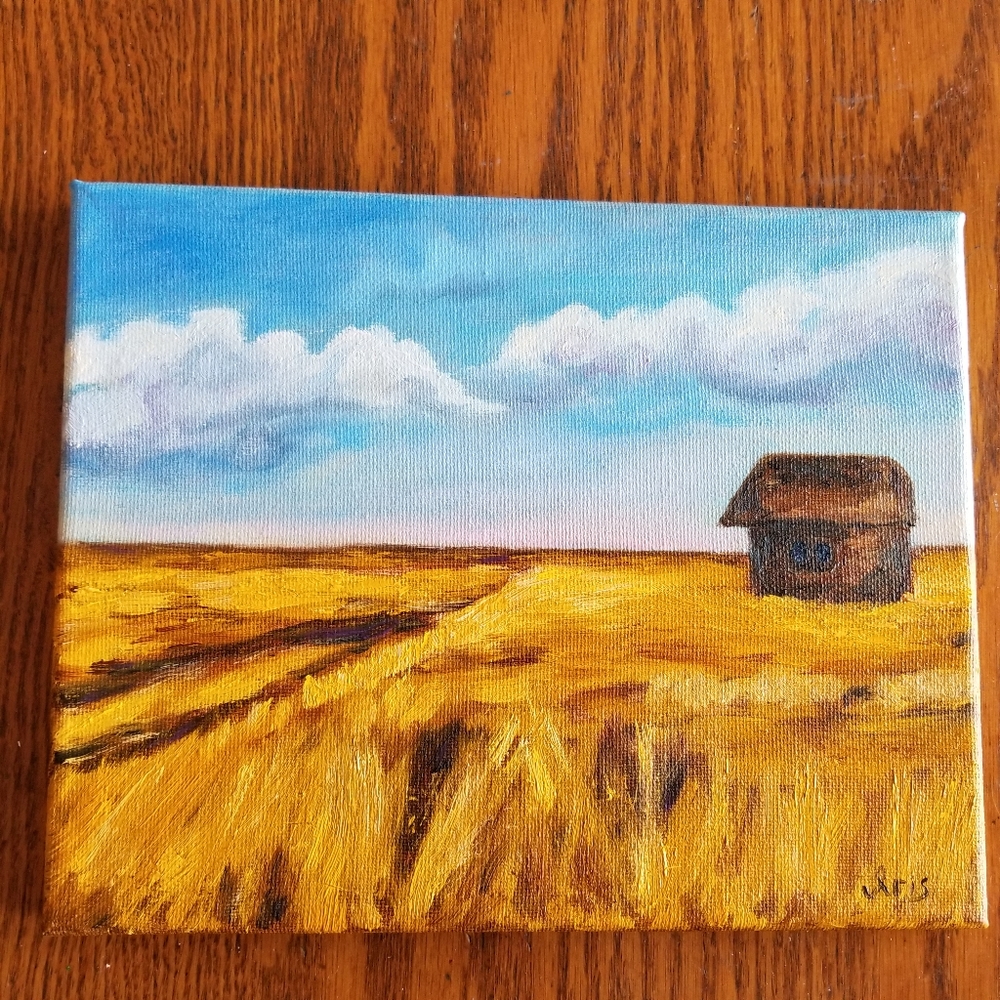 Abstract oil Painting landscape,  weat